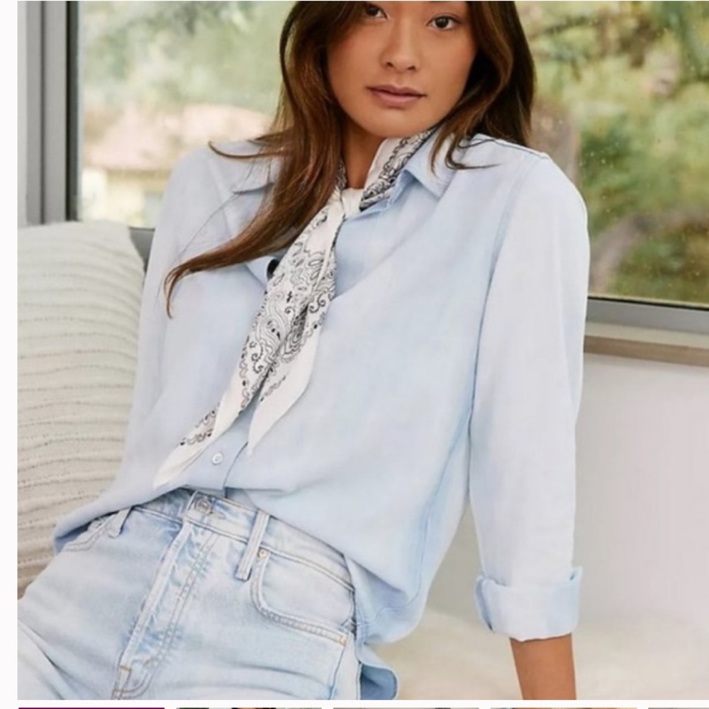 Anthropologie Chambray Button-Down Shirt